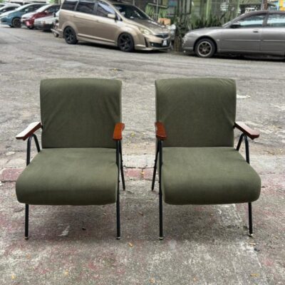 Green fabric retro chair -2pcs rental