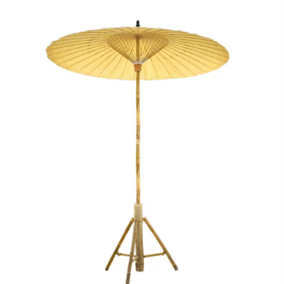 white tassels beach umbrella  [rental]